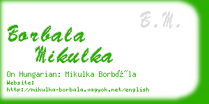 borbala mikulka business card